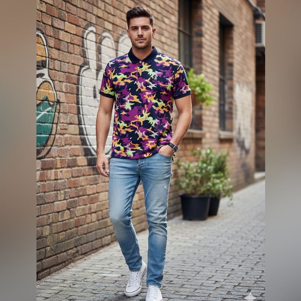 Psycho Bunny Multicolor Camouflage Polo Shirt
Size 7 , 100% cotton . - Picture 2 of 11
